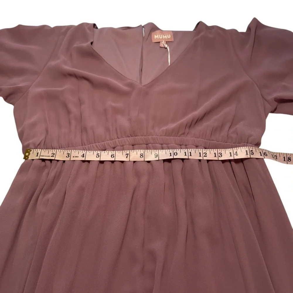NWT SHOW ME YOUR MUMU SMYM Emily Empire Maxi Dress Antique Rose Chiffon XL‎